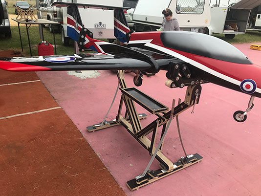 RC model aeroplane stand and support