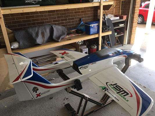 RC model aeroplane stand and support