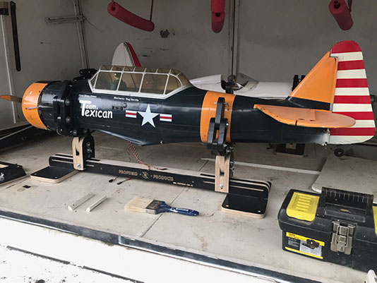 RC model aeroplane stand and support