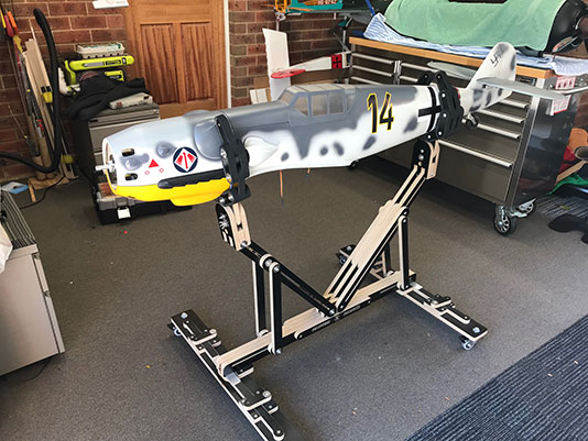 RC model aeroplane stand and support