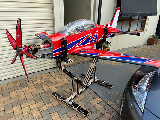 RC model aeroplane stand and support