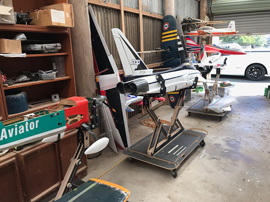 RC model aeroplane stand and support